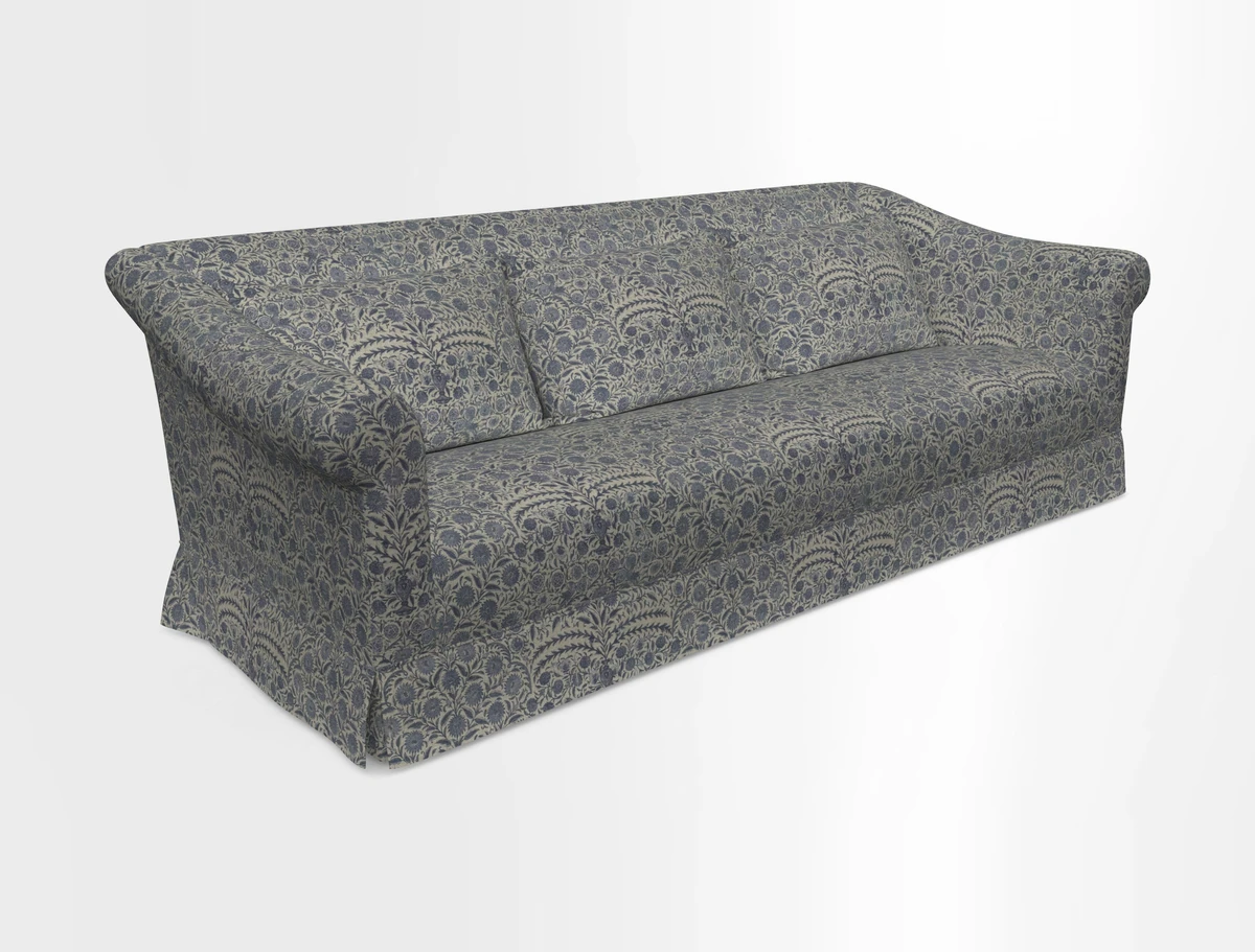 Turnberry 3 seater sofa in Contour Lines Berry with scatters in Frond Stripe Small Berry