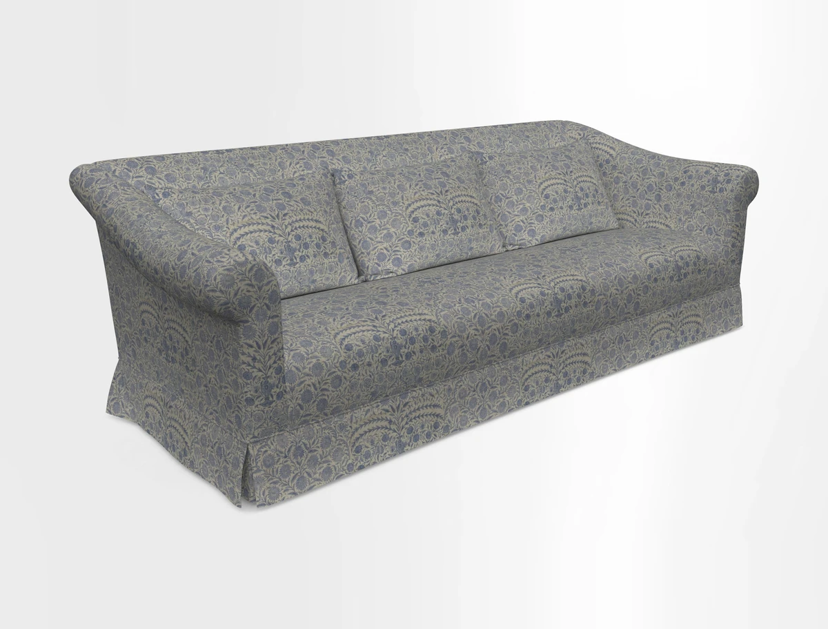 Turnberry 3 seater sofa in Contour Lines Berry with scatters in Frond Stripe Small Berry