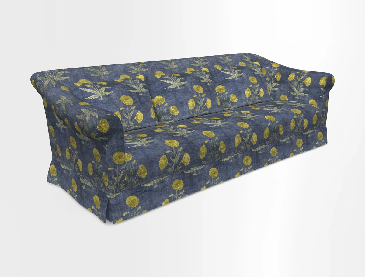 Turnberry 3 seater sofa in Contour Lines Berry with scatters in Frond Stripe Small Berry