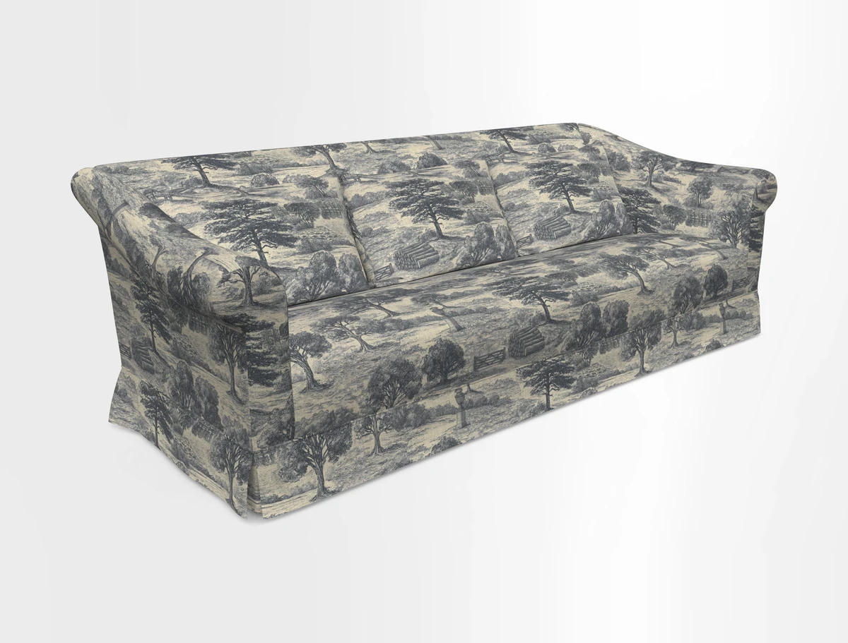 Turnberry 3 seater sofa in Contour Lines Berry with scatters in Frond Stripe Small Berry