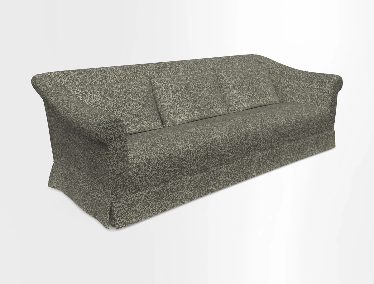 Turnberry 3 seater sofa in Contour Lines Berry with scatters in Frond Stripe Small Berry