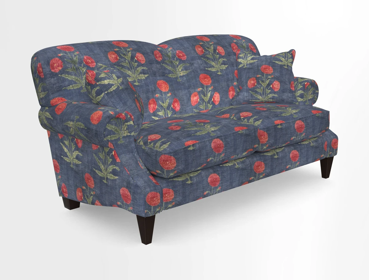 Tangmere 2.5 Seater Sofa in Floral Linen L'Oiseaux Tapestry 
