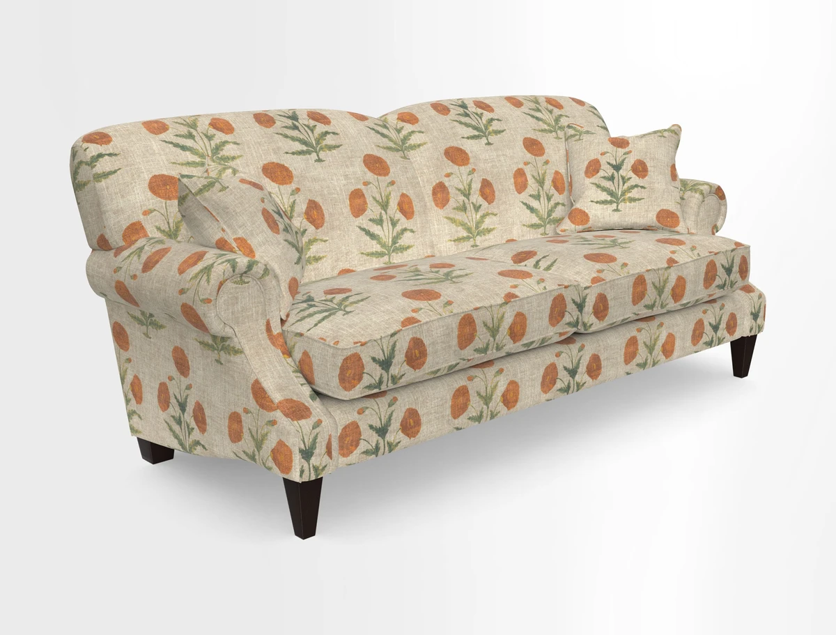 Tangmere 3 Seater Sofa in Floral Linen L'Oiseaux Tapestry 