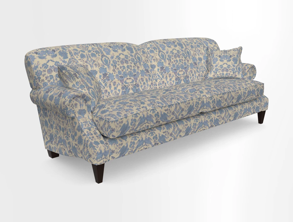 Tangmere 4 Seater Sofa in Floral Linen L'Oiseaux Tapestry 