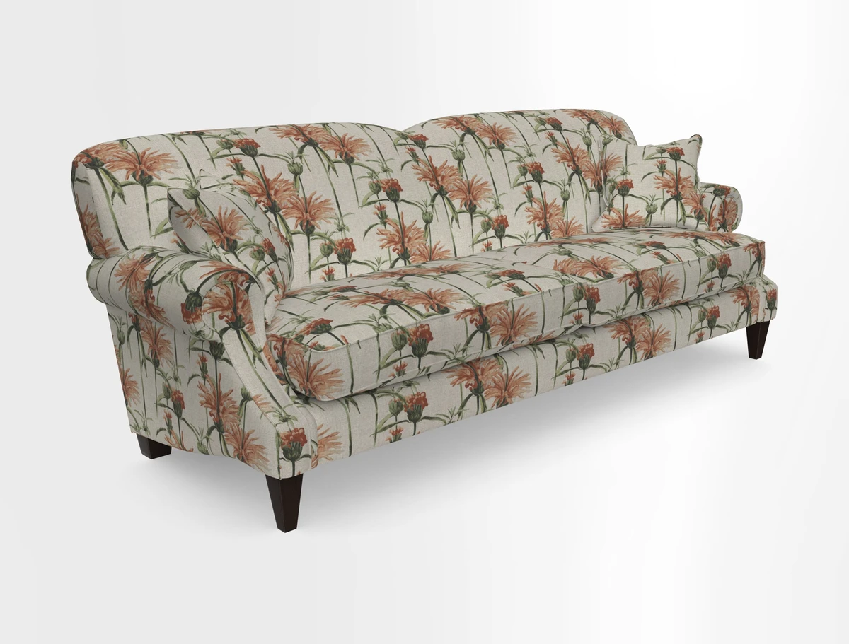 Tangmere 4 Seater Sofa in Floral Linen L'Oiseaux Tapestry 