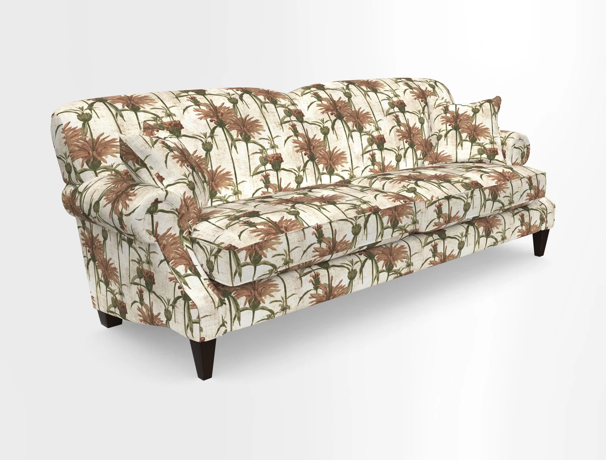 Tangmere 4 Seater Sofa in Floral Linen L'Oiseaux Tapestry 
