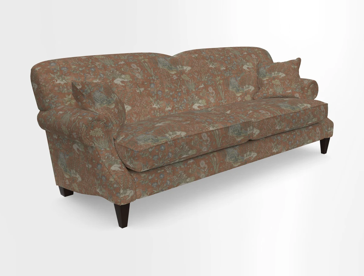 Tangmere 4 Seater Sofa in Floral Linen L'Oiseaux Tapestry 
