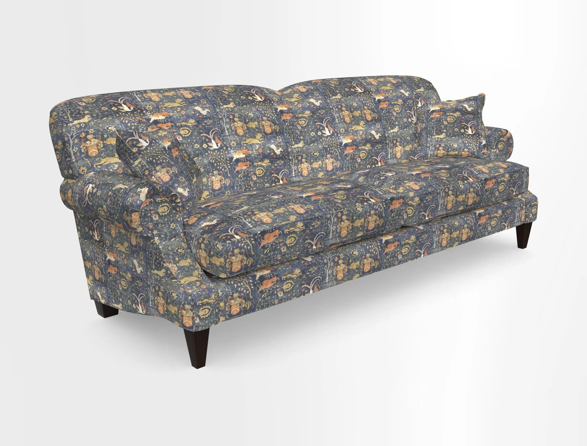 Tangmere 4 Seater Sofa in Floral Linen L'Oiseaux Tapestry 