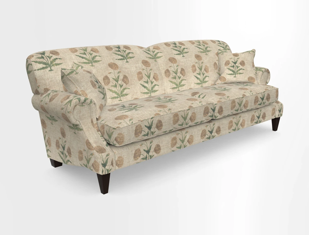 Tangmere 4 Seater Sofa in Floral Linen L'Oiseaux Tapestry 