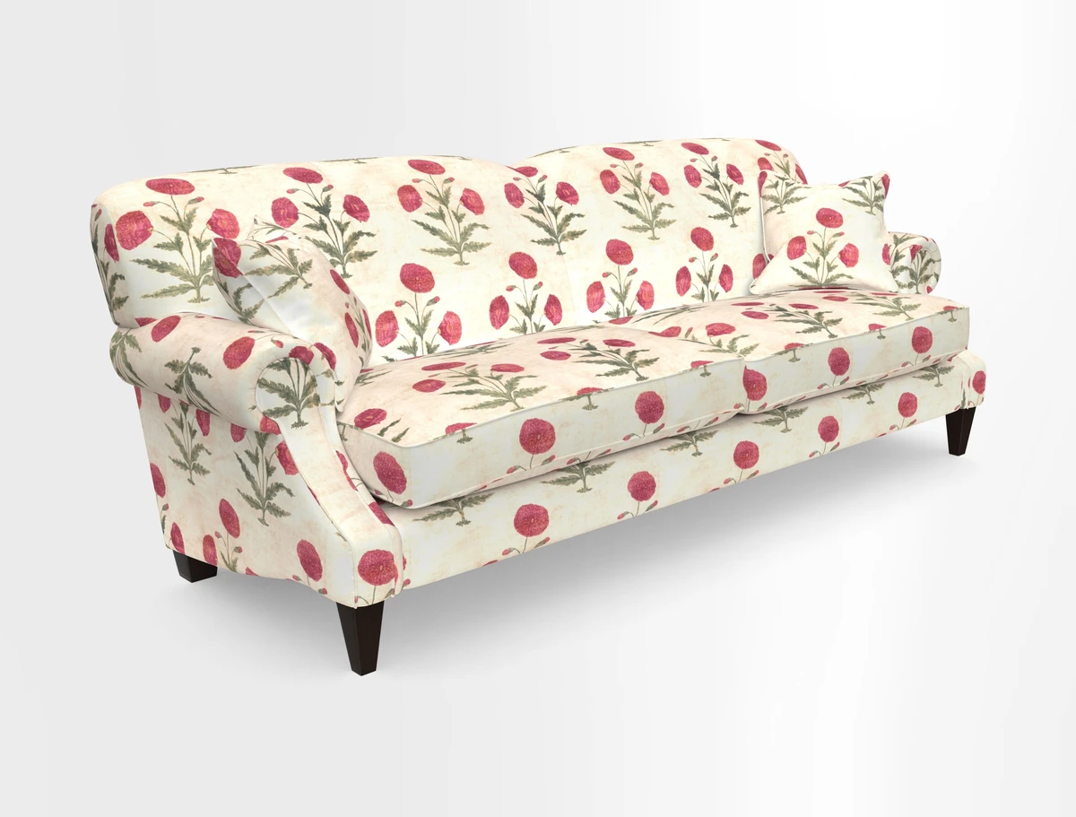 Tangmere 4 Seater Sofa in Floral Linen L'Oiseaux Tapestry 