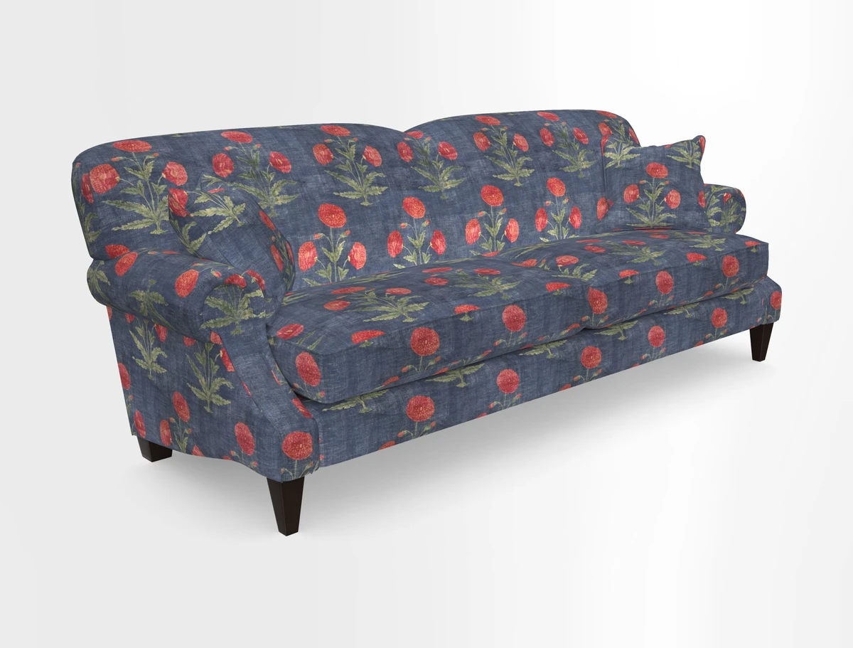 Tangmere 4 Seater Sofa in Floral Linen L'Oiseaux Tapestry 