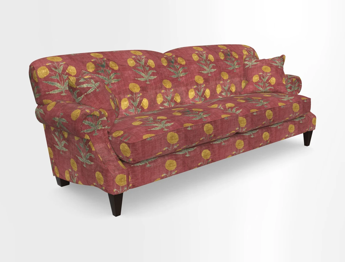 Tangmere 4 Seater Sofa in Floral Linen L'Oiseaux Tapestry 