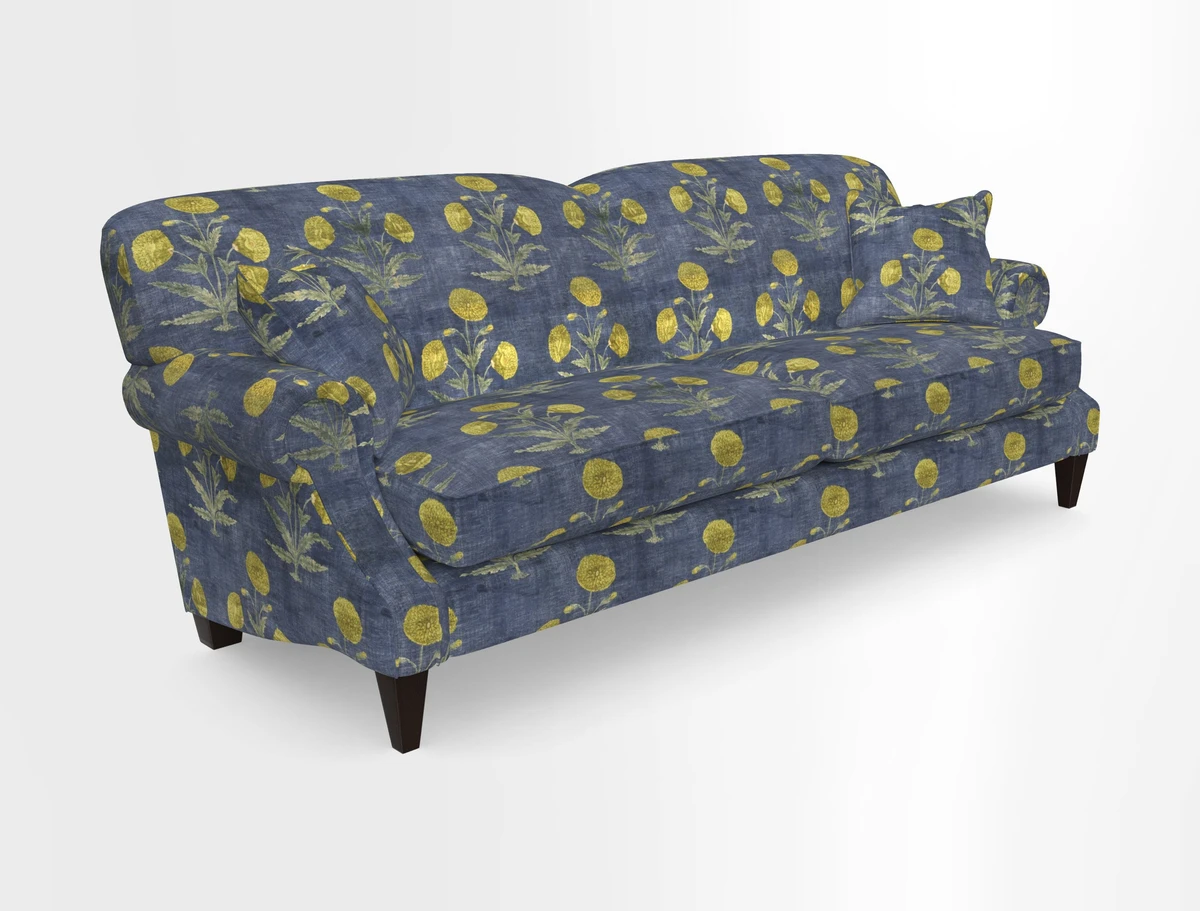 Tangmere 4 Seater Sofa in Floral Linen L'Oiseaux Tapestry 