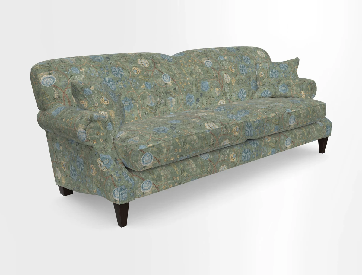 Tangmere 4 Seater Sofa in Floral Linen L'Oiseaux Tapestry 