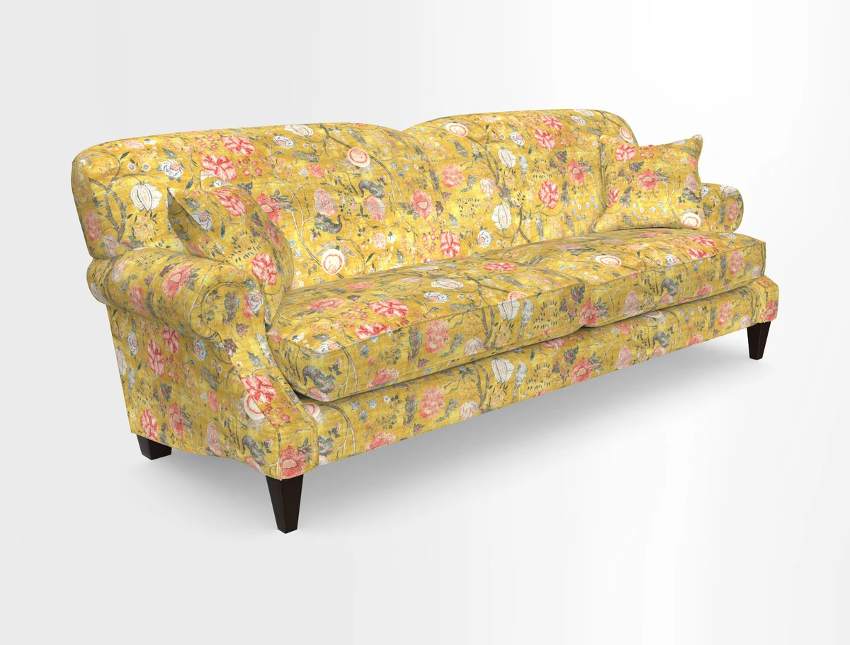 Tangmere 4 Seater Sofa in Floral Linen L'Oiseaux Tapestry 