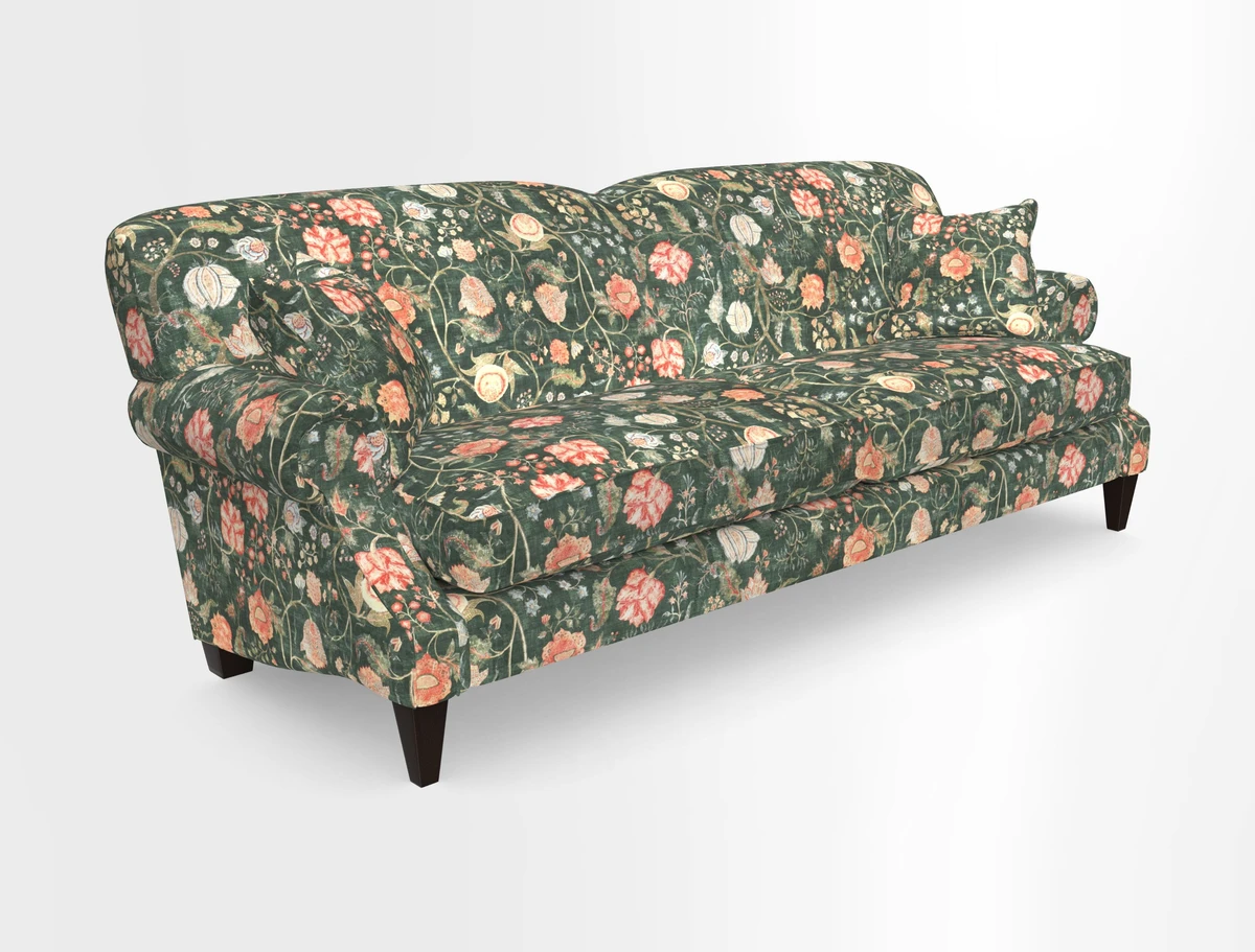 Tangmere 4 Seater Sofa in Floral Linen L'Oiseaux Tapestry 