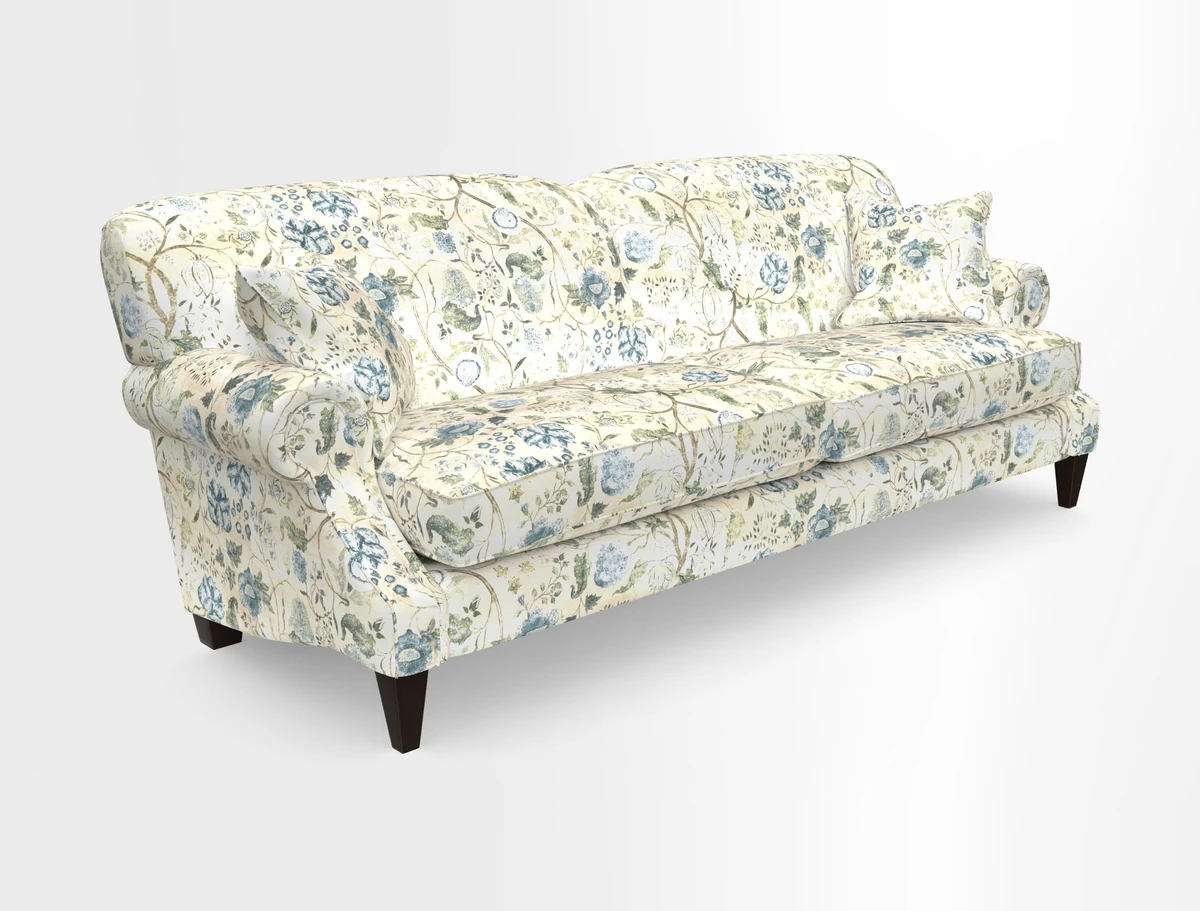 Tangmere 4 Seater Sofa in Floral Linen L'Oiseaux Tapestry 