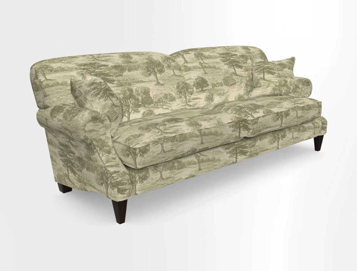 Tangmere 4 Seater Sofa in Floral Linen L'Oiseaux Tapestry 
