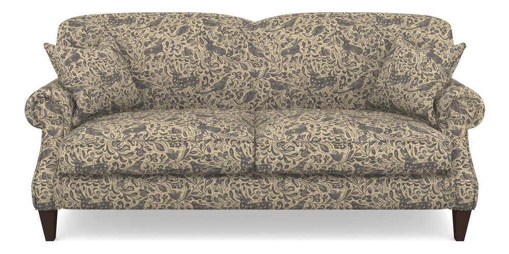 Product photograph of Tangmere 3 Seater Sofa In V A Drawn From Nature - Bird And Rabbit - Navy from Sofas and Stuff Limited