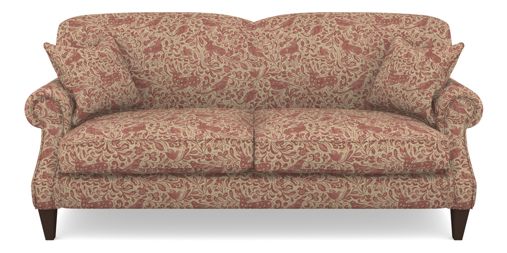 Product photograph of Tangmere 3 Seater Sofa In V A Drawn From Nature - Bird And Rabbit - Red from Sofas and Stuff Limited