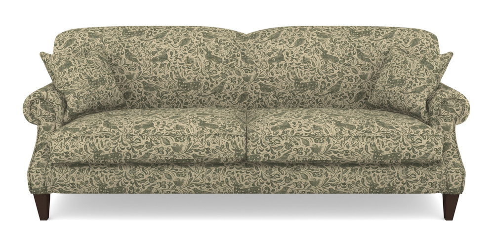 Product photograph of Tangmere 4 Seater Sofa In V A Drawn From Nature - Bird And Rabbit - Dark Green from Sofas and Stuff Limited