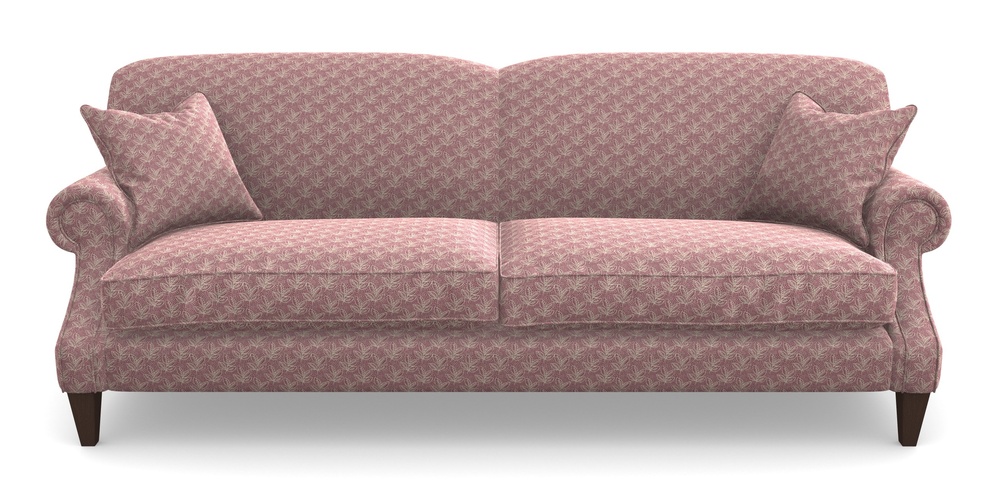 Product photograph of Tangmere 4 Seater Sofa In Cloth 21 - Decorative Leaf - Cassis from Sofas and Stuff Limited