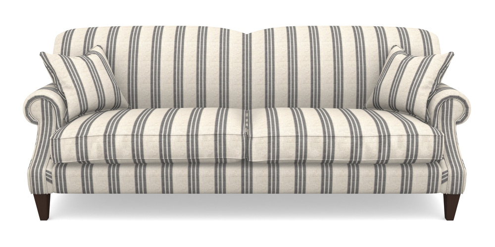 Product photograph of Tangmere 4 Seater Sofa In Cloth 18 Stripes - Bengal - Bible Black from Sofas and Stuff Limited