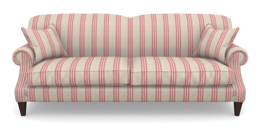 Product photograph of Tangmere 4 Seater Sofa In Cloth 18 Stripes - Bengal - Cranberry from Sofas and Stuff Limited