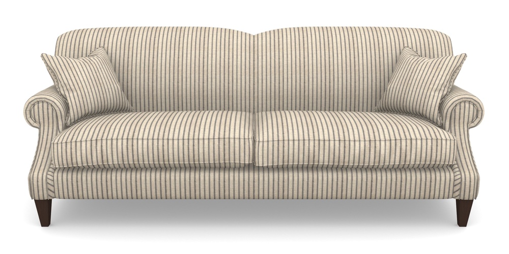 Product photograph of Tangmere 4 Seater Sofa In Cloth 18 Stripes - Ticking - Bible Black from Sofas and Stuff Limited
