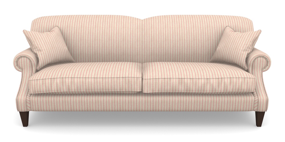 Product photograph of Tangmere 4 Seater Sofa In Cloth 18 Stripes - Ticking - Cranberry from Sofas and Stuff Limited