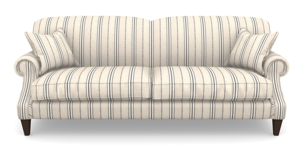 Product photograph of Tangmere 4 Seater Sofa In Cloth 18 Stripes - Regimental - Bible Black from Sofas and Stuff Limited