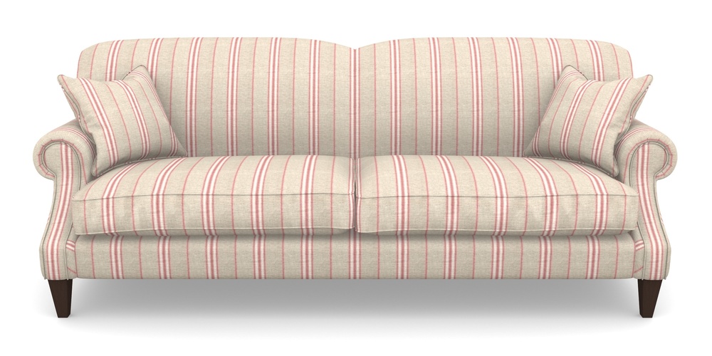 Product photograph of Tangmere 4 Seater Sofa In Cloth 18 Stripes - Regimental - Cranberry from Sofas and Stuff Limited