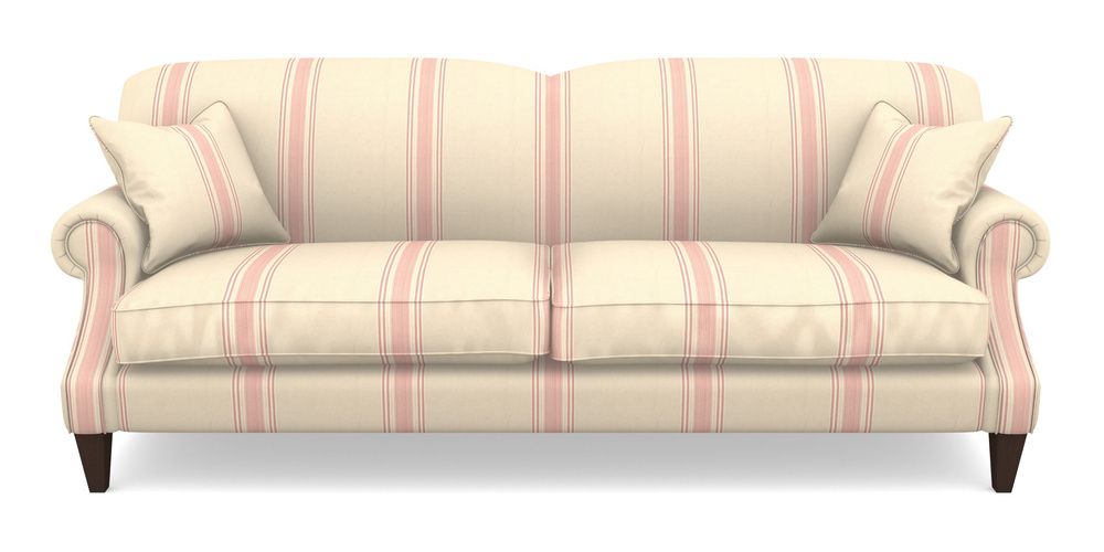 Product photograph of Tangmere 4 Seater Sofa In Cloth 22 - Racing Stripes Cheltenham - Cherry from Sofas and Stuff Limited