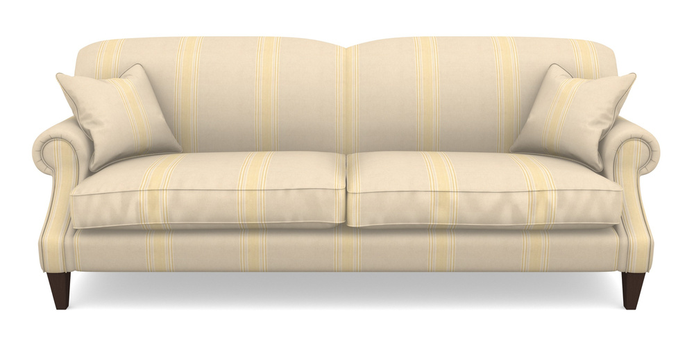 Product photograph of Tangmere 4 Seater Sofa In Cloth 22 - Racing Stripes Cheltenham - Lemon from Sofas and Stuff Limited