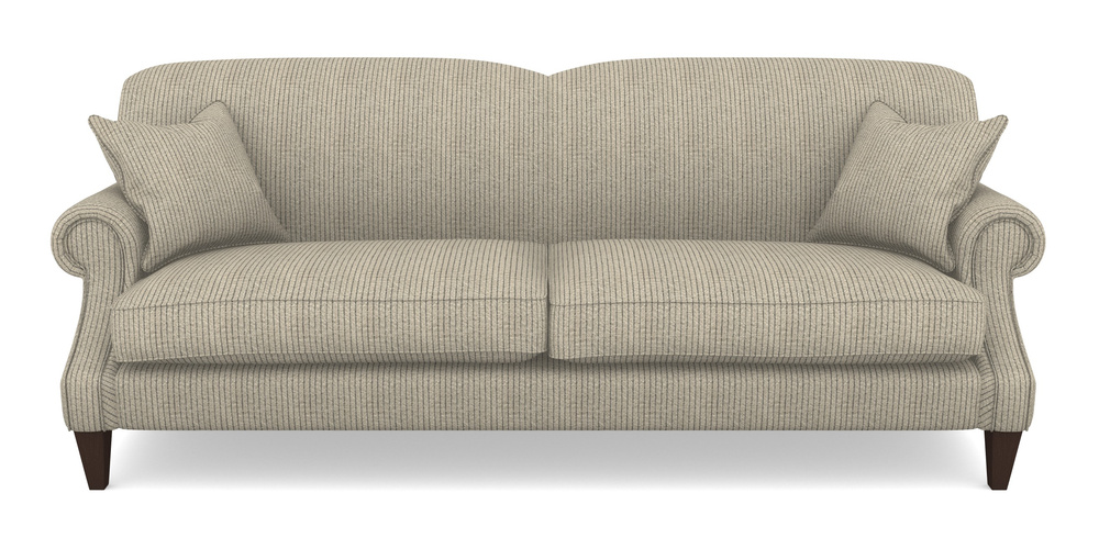 Product photograph of Tangmere 4 Seater Sofa In Cloth 20 - Design 5 - Black Stripe from Sofas and Stuff Limited