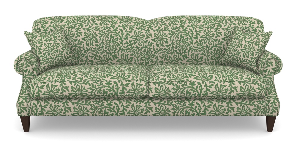 Product photograph of Tangmere 4 Seater Sofa In V A Brompton Collection - Floral Scroll - Basil from Sofas and Stuff Limited