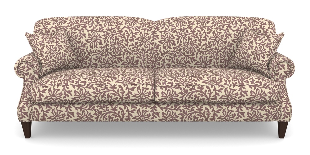 Product photograph of Tangmere 4 Seater Sofa In V A Brompton Collection - Floral Scroll - Cacao from Sofas and Stuff Limited