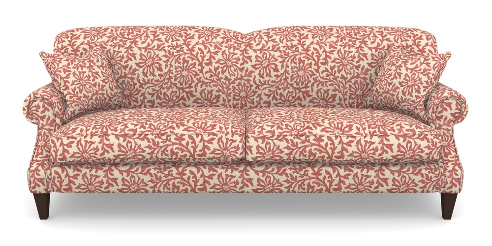 Product photograph of Tangmere 4 Seater Sofa In V A Brompton Collection - Floral Scroll - Chilli from Sofas and Stuff Limited