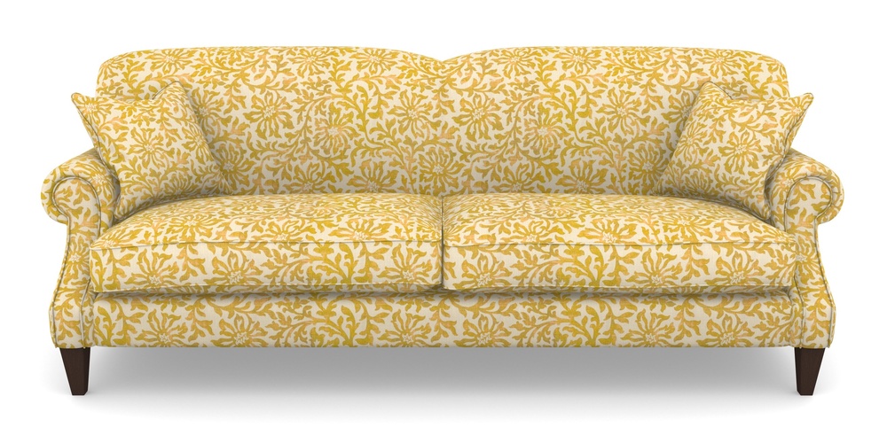 Product photograph of Tangmere 4 Seater Sofa In V A Brompton Collection - Floral Scroll - Corn from Sofas and Stuff Limited