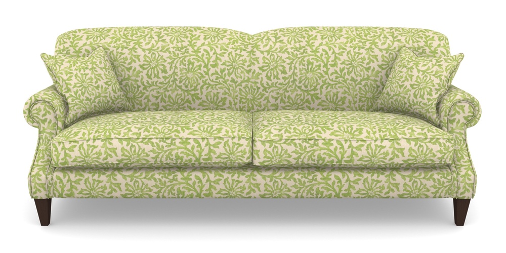 Product photograph of Tangmere 4 Seater Sofa In V A Brompton Collection - Floral Scroll - Lime from Sofas and Stuff Limited