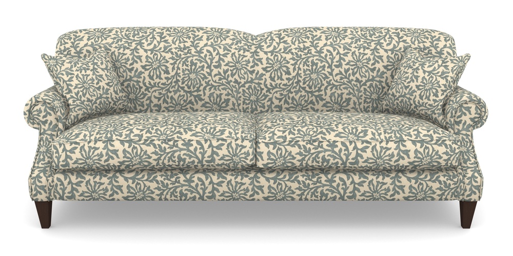 Product photograph of Tangmere 4 Seater Sofa In V A Brompton Collection - Floral Scroll - Pebble from Sofas and Stuff Limited