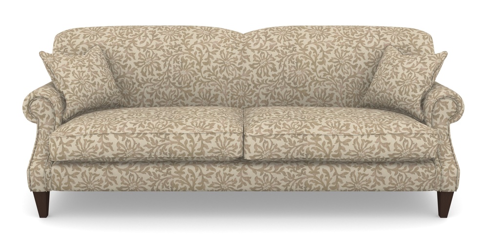 Product photograph of Tangmere 4 Seater Sofa In V A Brompton Collection - Floral Scroll - Assam Tea from Sofas and Stuff Limited