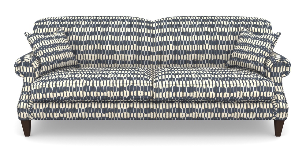 Product photograph of Tangmere 4 Seater Sofa In V A Brompton Collection - Ikat - Midnight Blue from Sofas and Stuff Limited