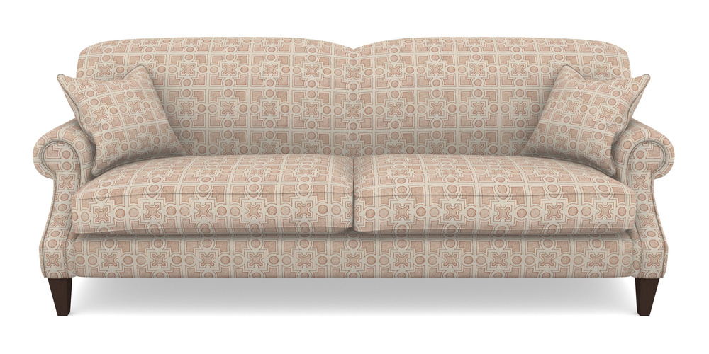 Product photograph of Tangmere 4 Seater Sofa In Rhs Collection - Small Knot Garden Cotton Weave - Terracotta from Sofas and Stuff Limited