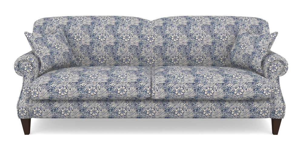 Product photograph of Tangmere 4 Seater Sofa In William Morris Collection - Marigold - Indigo Linen from Sofas and Stuff Limited