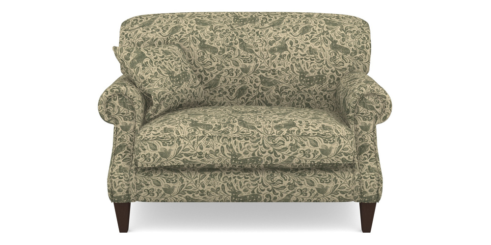 Product photograph of Tangmere Snuggler In V A Drawn From Nature - Bird And Rabbit - Dark Green from Sofas and Stuff Limited