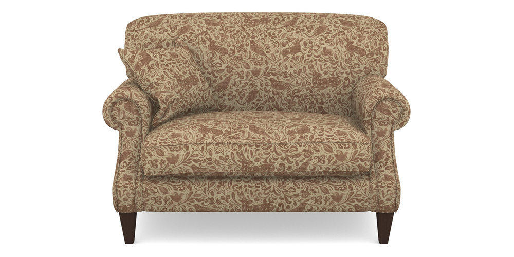 Product photograph of Tangmere Snuggler In V A Drawn From Nature - Bird And Rabbit - Terracotta from Sofas and Stuff Limited