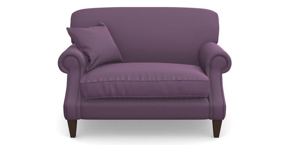 Product photograph of Tangmere Snuggler In Clever Glossy Velvet - Blackcurrant from Sofas and Stuff Limited