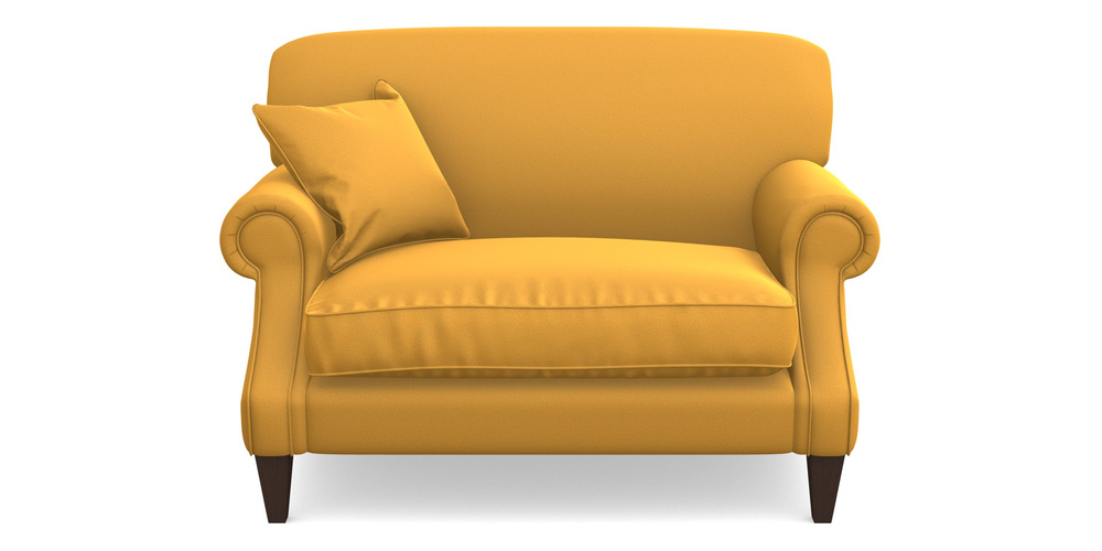 Product photograph of Tangmere Snuggler In Clever Glossy Velvet - Fools Gold from Sofas and Stuff Limited