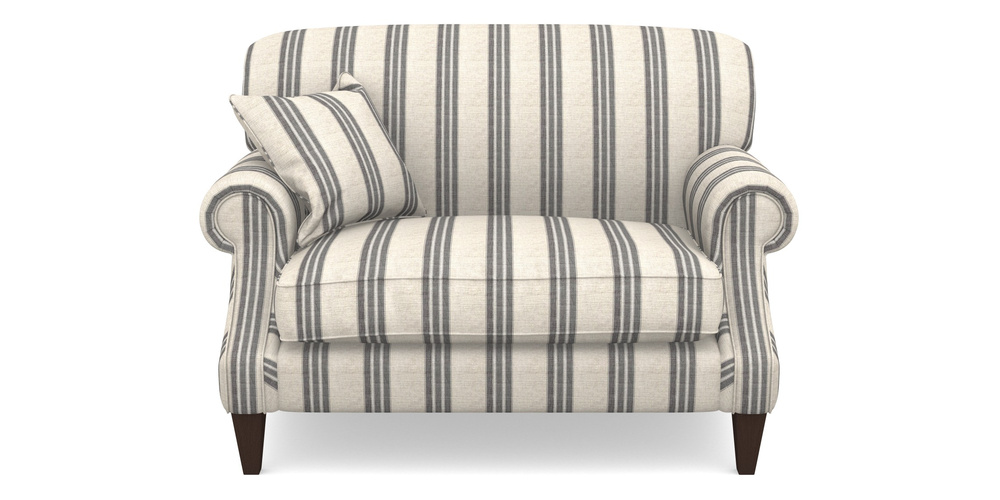 Product photograph of Tangmere Snuggler In Cloth 18 Stripes - Bengal - Bible Black from Sofas and Stuff Limited